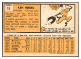 1963 Topps Baseball #015 Ken Hubbs Cubs EX 524521