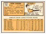 1963 Topps Baseball #163 Don Larsen Giants EX-MT 524533