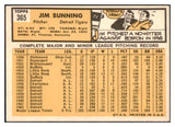 1963 Topps Baseball #365 Jim Bunning Tigers EX-MT 524548