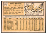 1963 Topps Baseball #543 Russ Snyder Orioles EX-MT 524561