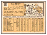 1963 Topps Baseball #546 Hal Reniff Yankees EX-MT 524562