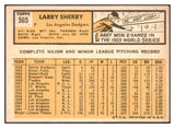 1963 Topps Baseball #565 Larry Sherry Dodgers EX-MT 524567