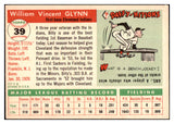 1955 Topps Baseball #039 Bill Glynn Indians NR-MT 524627