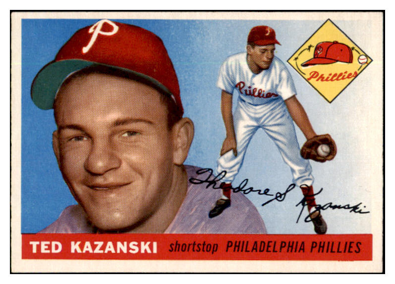 1955 Topps Baseball #046 Ted Kazanski Phillies NR-MT 524629