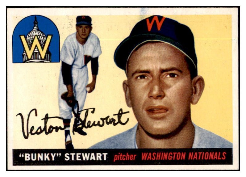 1955 Topps Baseball #136 Bunky Stewart Senators NR-MT 524681