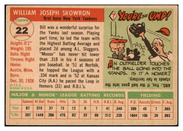 1955 Topps Baseball #022 Bill Skowron Yankees EX-MT 524736