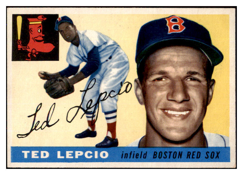 1955 Topps Baseball #128 Ted Lepcio Red Sox EX-MT 524764