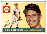 1955 Topps Baseball #165 Don Johnson Orioles EX-MT 524771