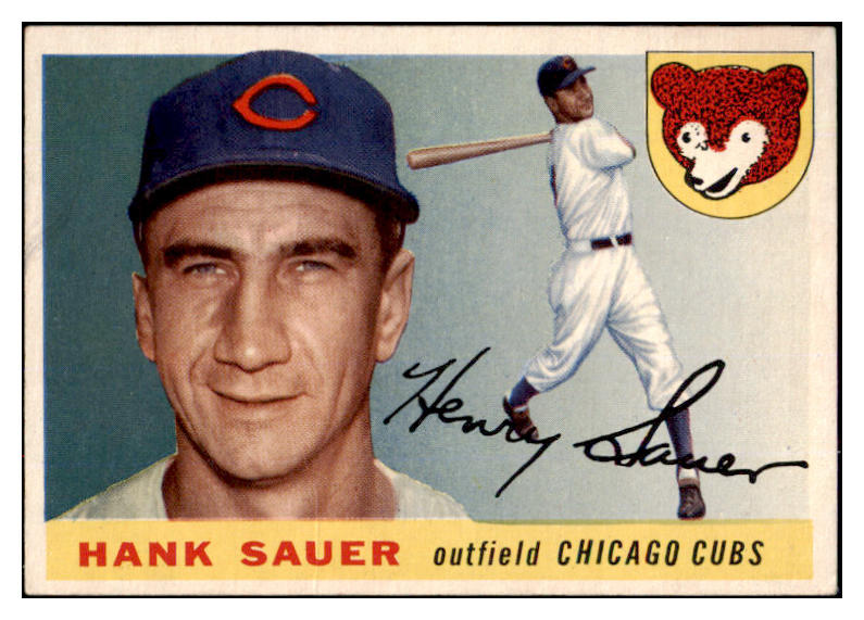 1955 Topps Baseball #045 Hank Sauer Cubs VG-EX 524778
