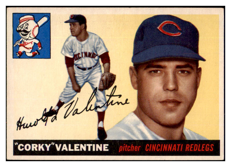 1955 Topps Baseball #044 Corky Valentine Reds EX 524781