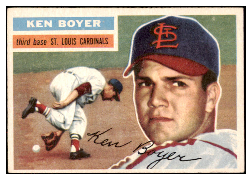 1956 Topps Baseball #014 Ken Boyer Cardinals EX-MT White 524798