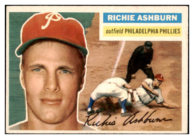 1956 Topps Baseball #120 Richie Ashburn Phillies EX-MT Gray 524800