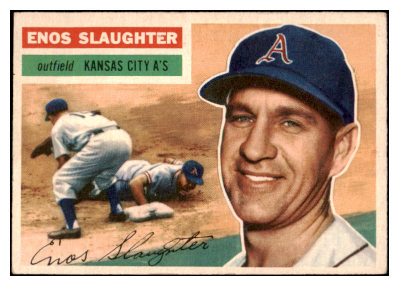 1956 Topps Baseball #109 Enos Slaughter A's EX-MT Gray 524804