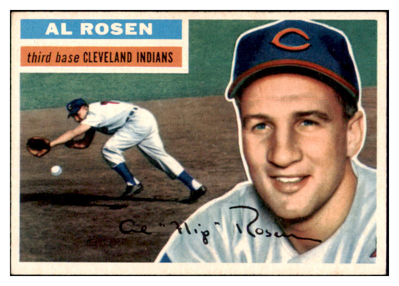 1956 Topps Baseball #035 Al Rosen Indians EX-MT Gray 524806