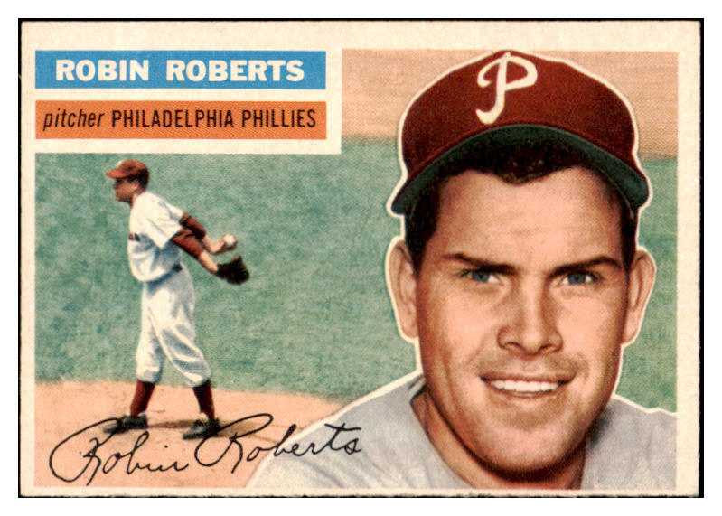 1956 Topps Baseball #180 Robin Roberts Phillies EX-MT Gray 524807