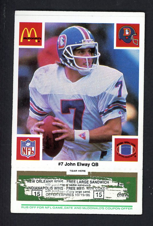 1986 McDonalds #007 John Elway Broncos EX-MT 524817