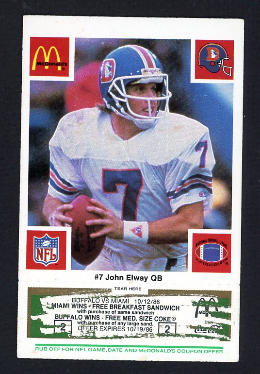 1986 McDonalds #007 John Elway Broncos EX-MT 524818