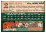 1954 Topps Baseball #085 Bob Turley Orioles EX 524837