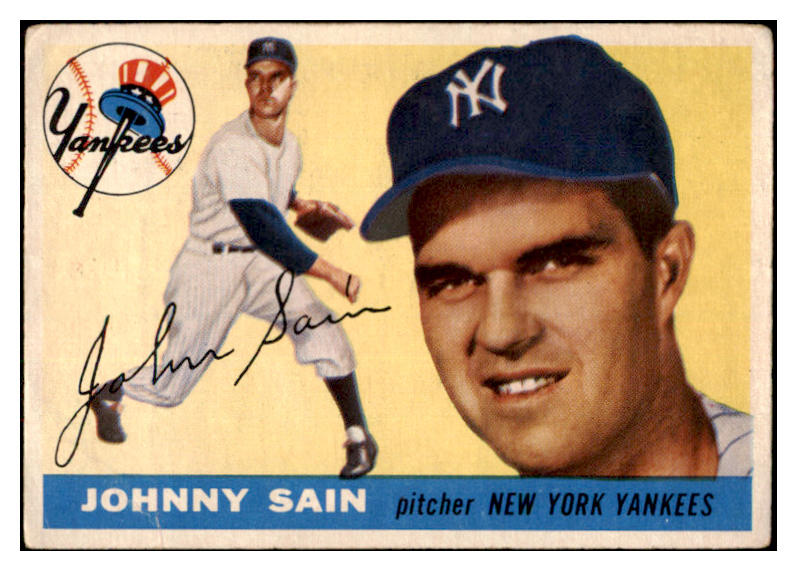 1955 Topps Baseball #193 Johnny Sain Yankees GD-VG 524842