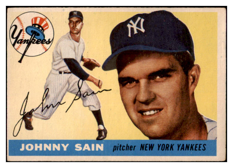 1955 Topps Baseball #193 Johnny Sain Yankees VG 524845