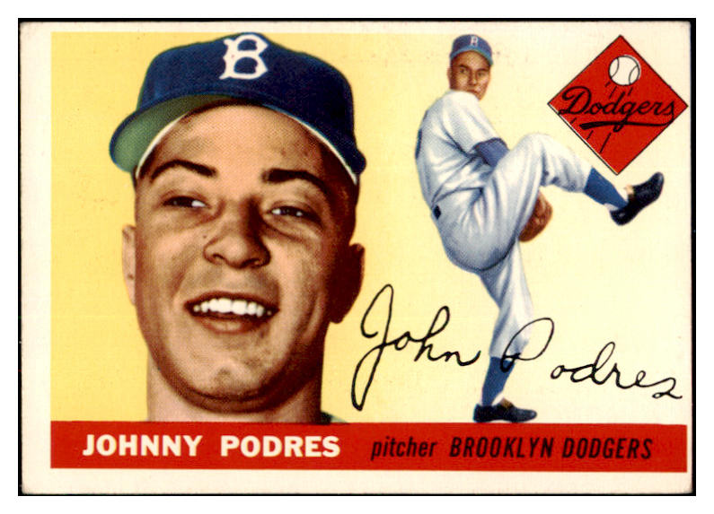 1955 Topps Baseball #025 Johnny Podres Dodgers EX 524856