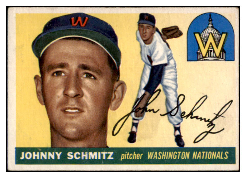 1955 Topps Baseball #159 Johnny Schmitz Senators EX 524862