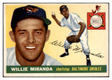 1955 Topps Baseball #154 Willie Miranda Orioles EX 524863