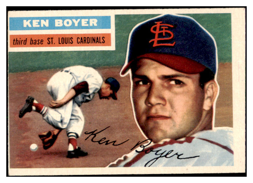 1956 Topps Baseball #014 Ken Boyer Cardinals EX Gray 524896