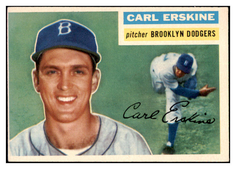 1956 Topps Baseball #233 Carl Erskine Dodgers EX 524901