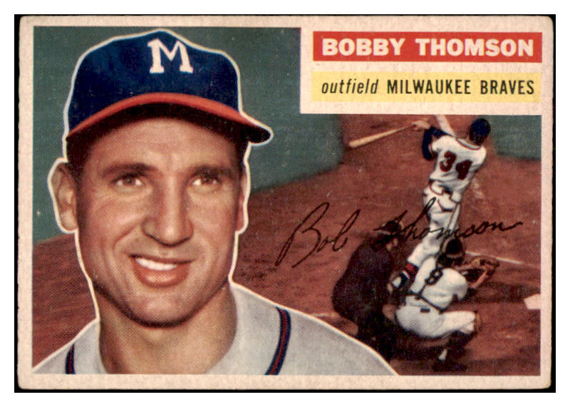 1956 Topps Baseball #257 Bobby Thomson Braves EX 524904