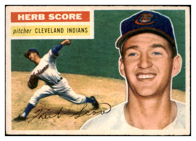 1956 Topps Baseball #140 Herb Score Indians EX Gray 524925