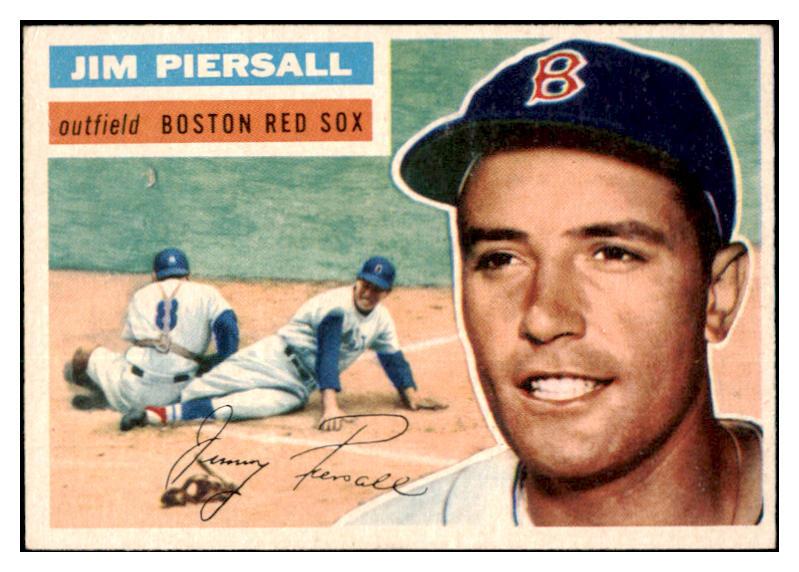 1956 Topps Baseball #143 Jimmy Piersall Red Sox EX+/EX-MT Gray 524944