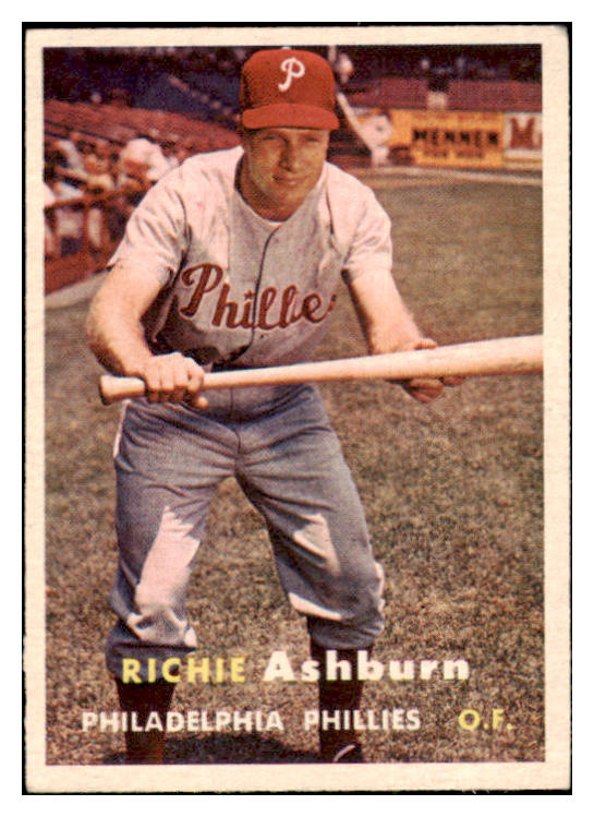 1957 Topps Baseball #070 Richie Ashburn Phillies EX 524946