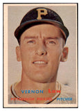 1957 Topps Baseball #199 Vern Law Pirates EX 524979