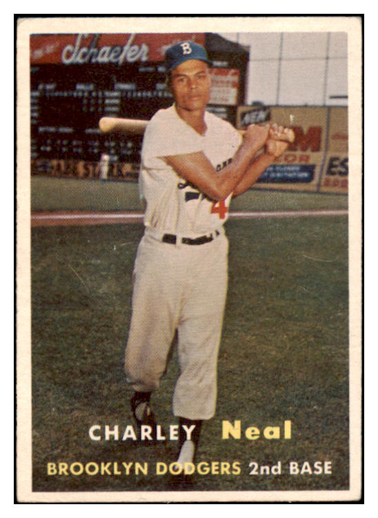 1957 Topps Baseball #242 Charlie Neal Dodgers EX 524982