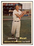 1957 Topps Baseball #242 Charlie Neal Dodgers EX 524982
