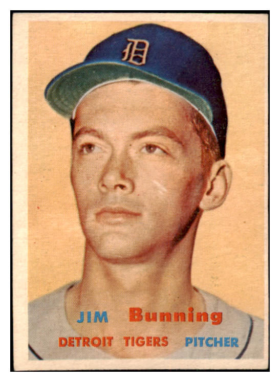 1957 Topps Baseball #338 Jim Bunning Tigers EX 524983