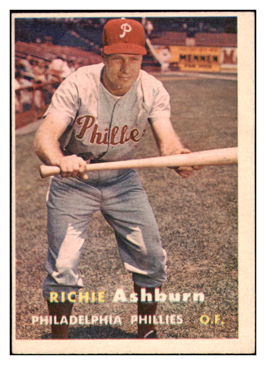 1957 Topps Baseball #070 Richie Ashburn Phillies VG-EX 525006
