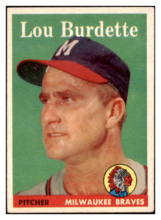 1958 Topps Baseball #010 Lou Burdette Braves VG-EX 525046