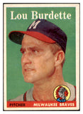 1958 Topps Baseball #010 Lou Burdette Braves VG-EX 525046