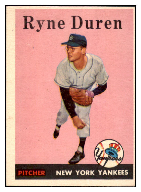 1958 Topps Baseball #296 Ryne Duren Yankees VG-EX 525047