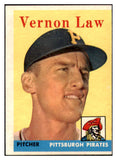 1958 Topps Baseball #132 Vern Law Pirates VG-EX 525056