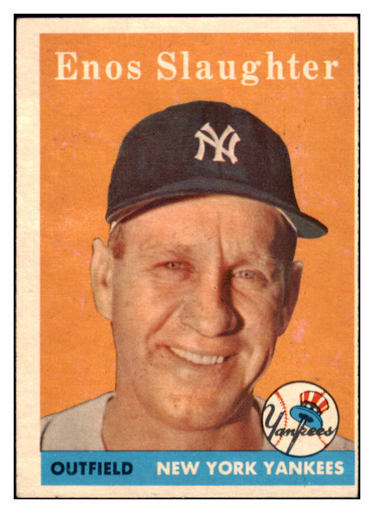 1958 Topps Baseball #142 Enos Slaughter Yankees VG-EX 525057