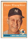 1958 Topps Baseball #142 Enos Slaughter Yankees VG-EX 525057