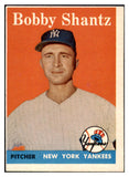 1958 Topps Baseball #419 Bobby Shantz Yankees VG-EX 525063