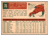 1959 Topps Baseball #076 Bobby Richardson Yankees VG 525080