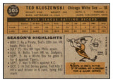 1960 Topps Baseball #505 Ted Kluszewski White Sox EX 525117