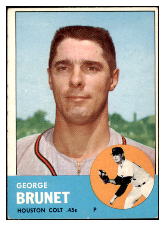 1963 Topps Baseball #538 George Brunet Colt .45s VG-EX 525135