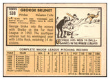 1963 Topps Baseball #538 George Brunet Colt .45s VG-EX 525135