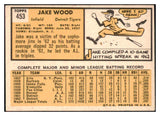 1963 Topps Baseball #453 Jake Wood Tigers VG-EX 525139